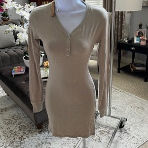 SKIMS Beige Long Sleeve Chemise